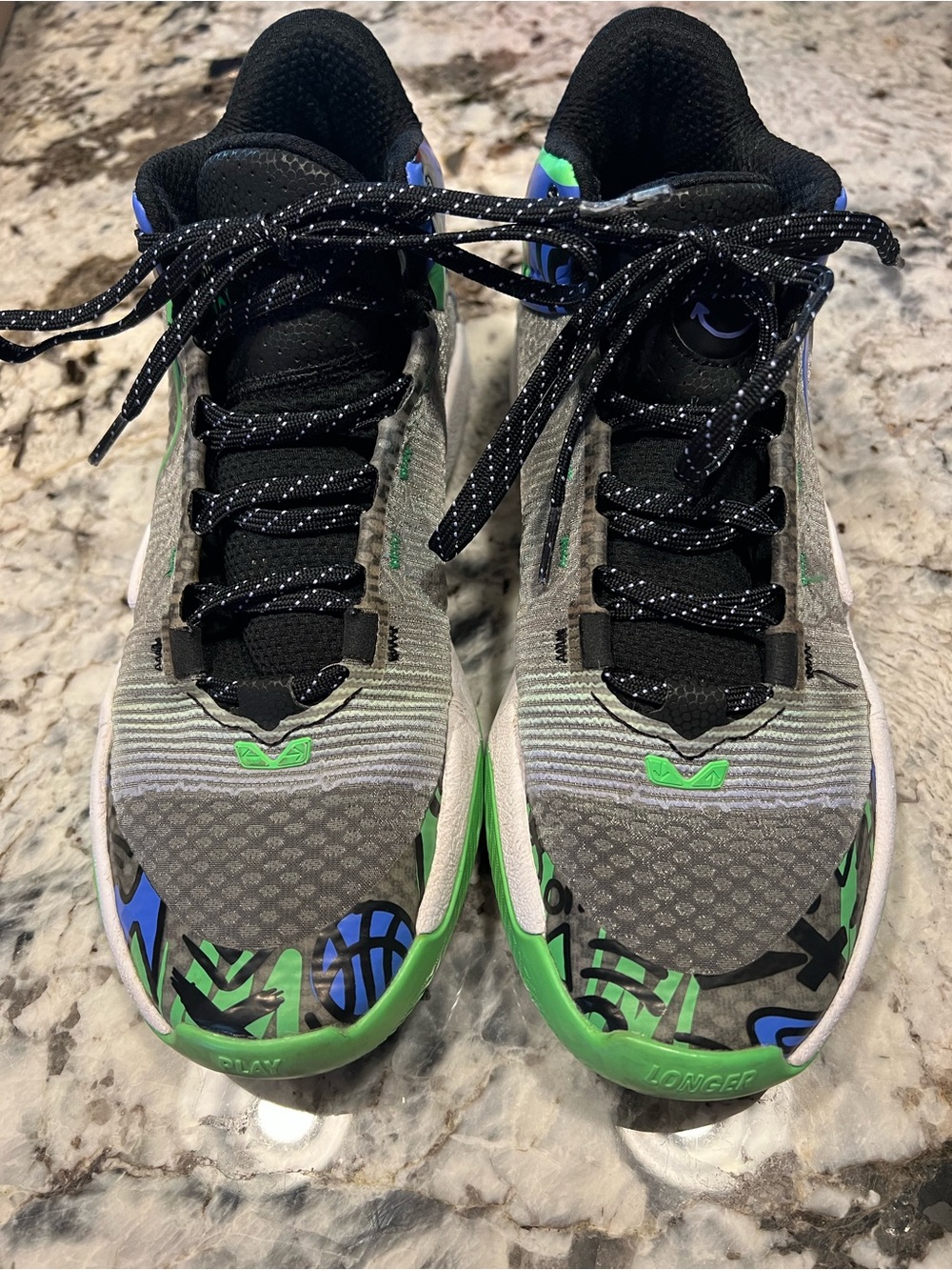 New Balance Men’s Basketball Shoes- Gray, Black, Purple & Green